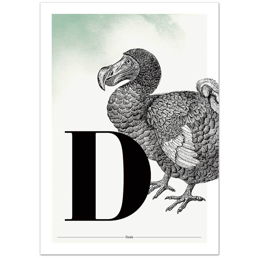 Personalisierbar: Buchstabe D wie Dodo