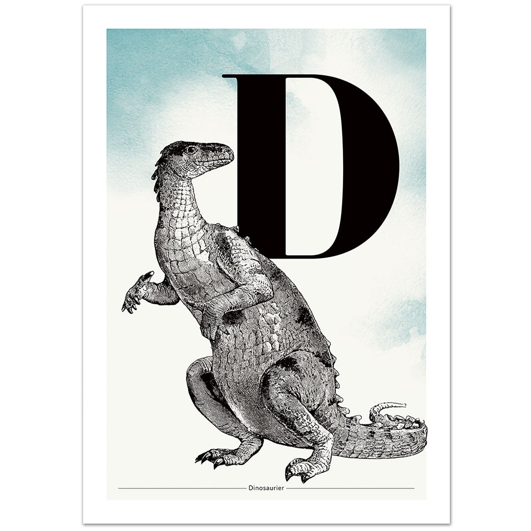 Personalisierbar: Buchstabe D wie Dino