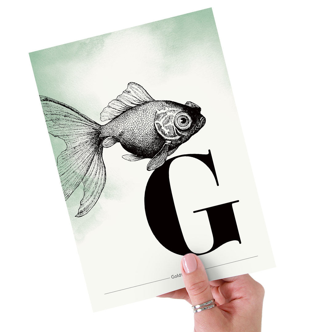 Personalisierbar: Buchstabe G wie Goldfisch