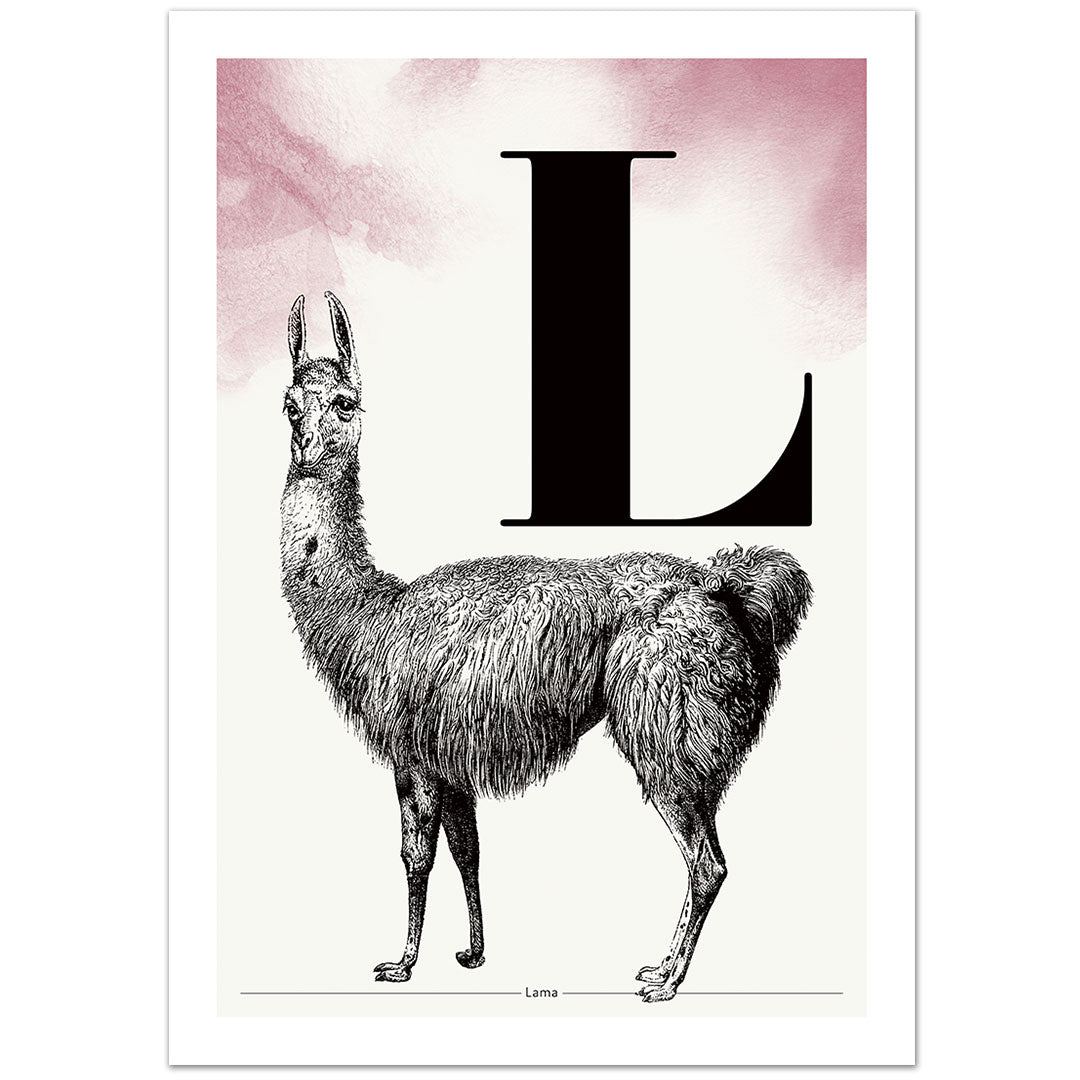 Personalisierbar: Buchstabe L wie Lama