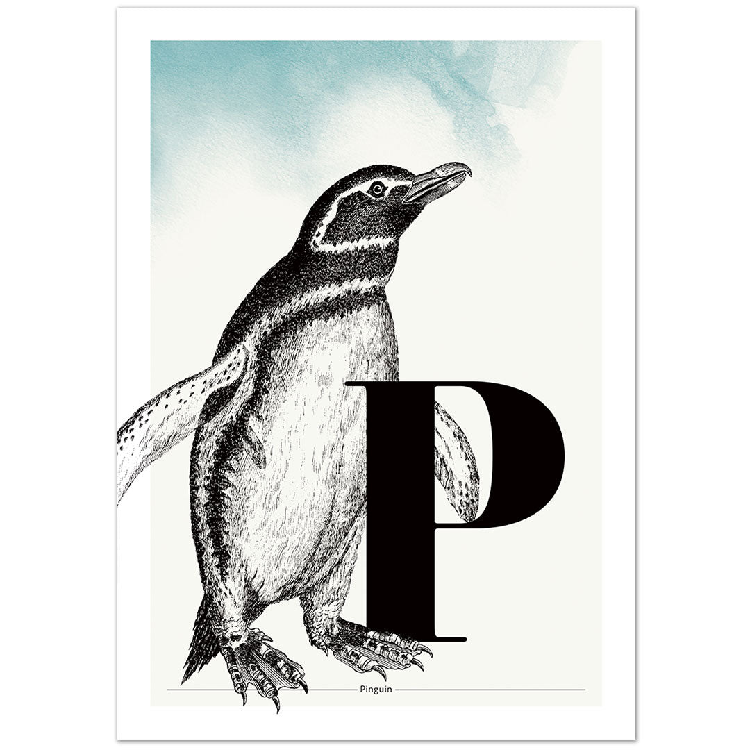 Personalisierbar: Buchstabe P wie Pinguin