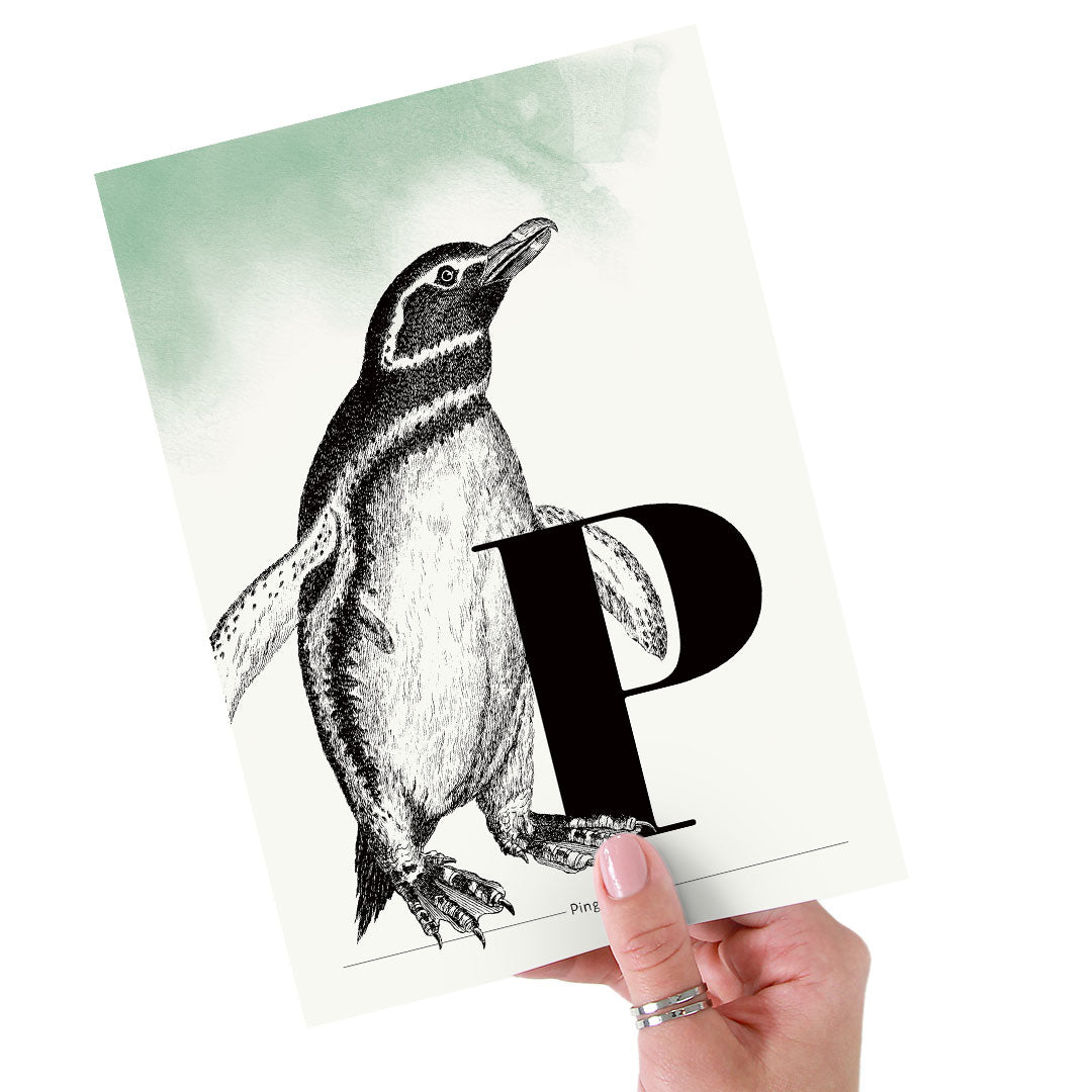 Personalisierbar: Buchstabe P wie Pinguin