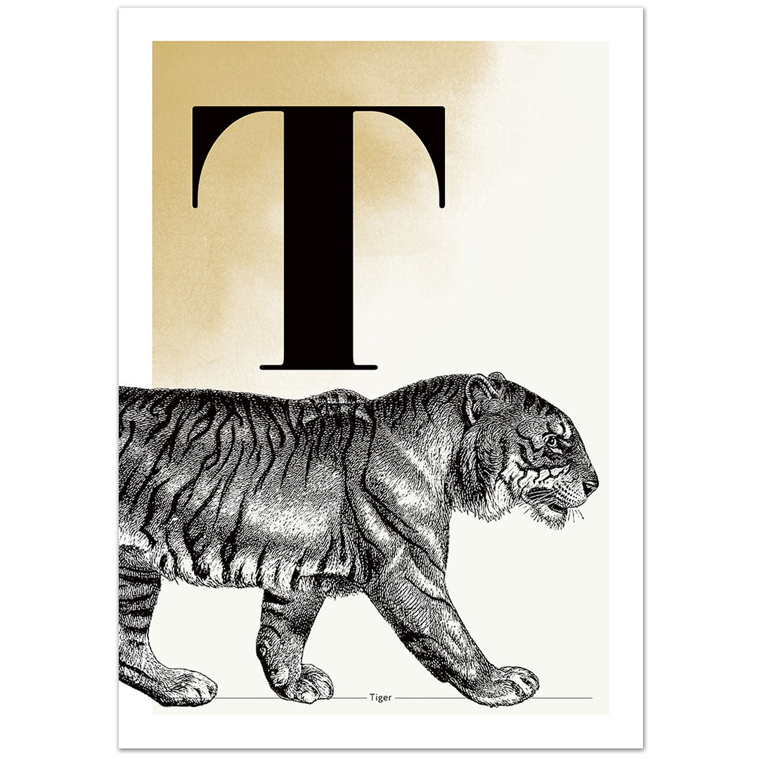 Personalisierbar: Buchstabe T wie Tiger