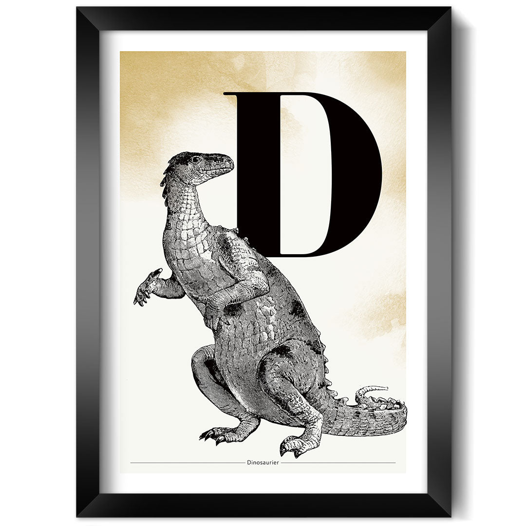 Personalisierbar: Buchstabe D wie Dino