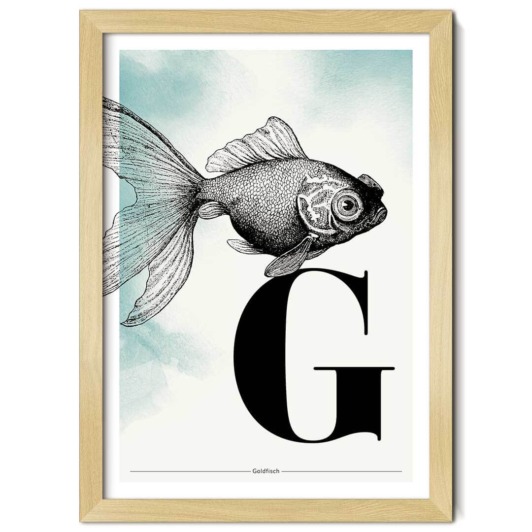 Personalisierbar: Buchstabe G wie Goldfisch